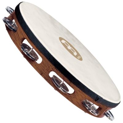 Tambourin bois 10" avec peaux